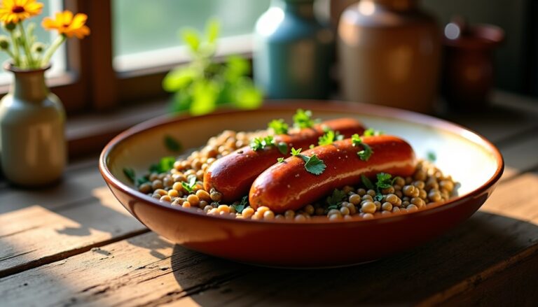 Lentilles et saucisses : une recette express pleine de saveurs