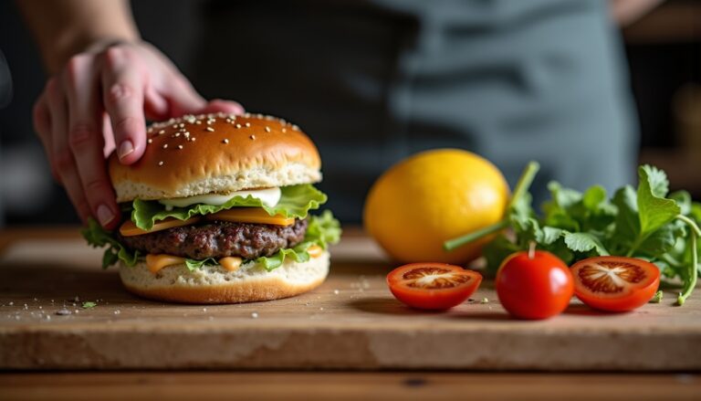 Découvrez la recette savoureuse du burger maison au reblochon fondant