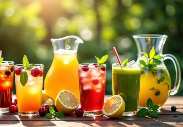 Délices glacés d'été : recettes maison de thés glacés, limonades, smoothies et eaux infusées pour se rafraîchir