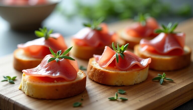 Toast au magret de canard séché : une recette apéritive savoureuse prête en 15 minutes